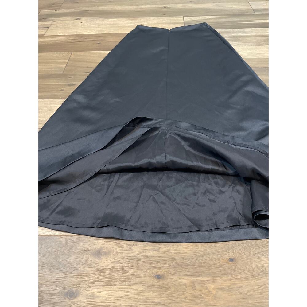 Ann Taylor Black Satin High‑Waist Maxi Skirt Fully Lined Size 4 - Picture 8 of 8